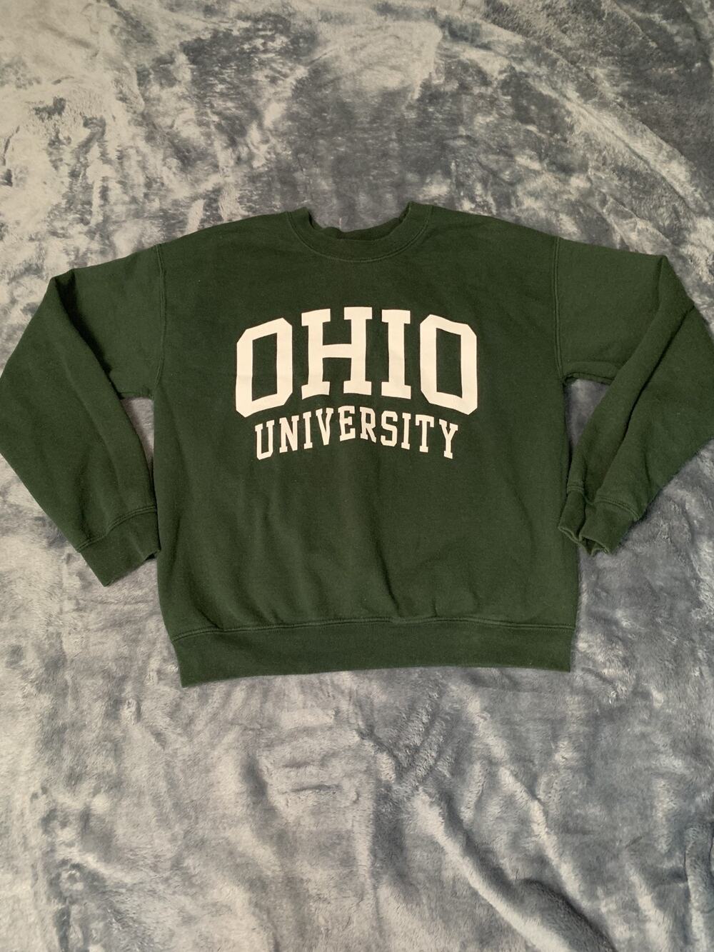 Vintage Green MV Sport Ohio College Mens Medium Long Sleeve Crewneck Sweatshirt